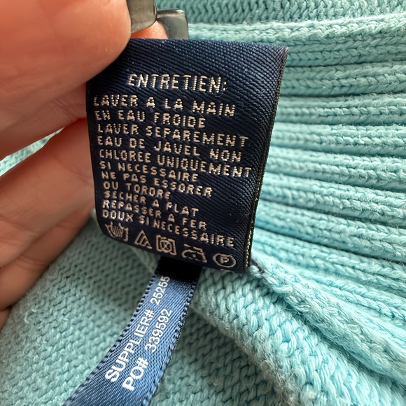 Polo Ralph Lauren Golf W’s Full Zip Sweater Small Aqua sky blue Jacket cotton - Picture 7 of 14